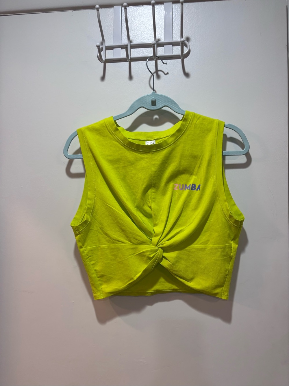 Zumba Fitness Yellow/GreenTwist-Front Cropped Tank